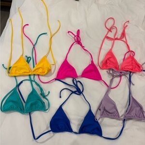 Women’s Triangle Bikini Top - Pink, Yellow, Teal, Blue, Coral, Lavender